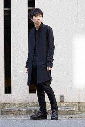 D.hygen 19SS Silk cotton Embroidered long shirt Black style