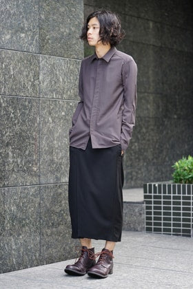 Devoa Wool shirt x Hakama pants Style