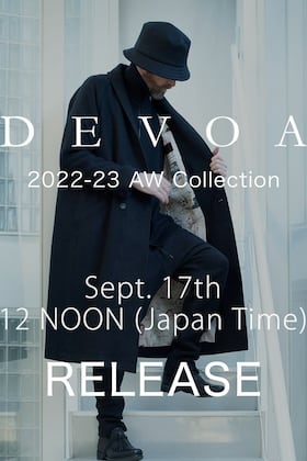 [Release Notice] New Items from DEVOA's 22-23AW Collection will be available to purchase from 12:00 noon on 9/17 (Sat).