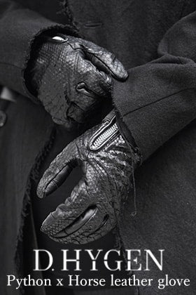 D.HYGEN Python×Horse leather glove New