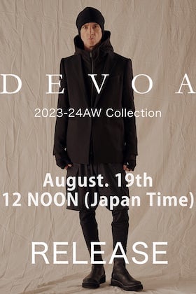 [Arrival Notice] DEVOA 23-24AW collection will be available at 12 noon Japan time on Saturday, August 19.