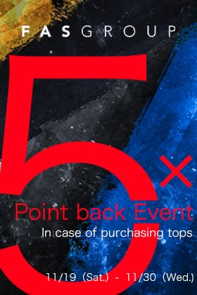 [Event Information] We will hold a "5X point back event for purchases of eligible tops" in stores and online!