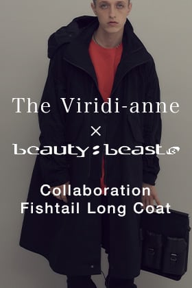 The "beauty: beast x The Viridi-anne collaboration Fishtail Long Coat" is on sale now!