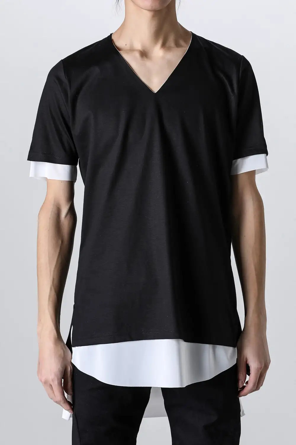Layerd T-Shirt Black × White
