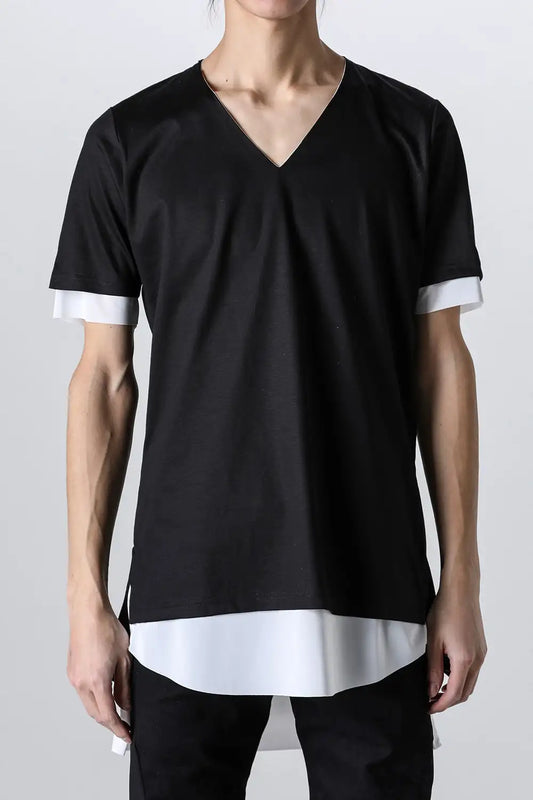 Layerd T-Shirt Black × White