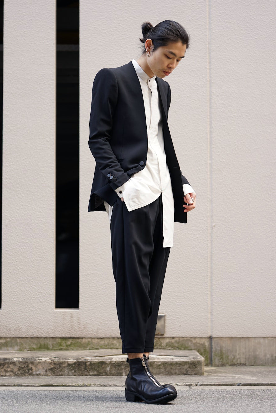 Cropped Pants Wool Pique Black