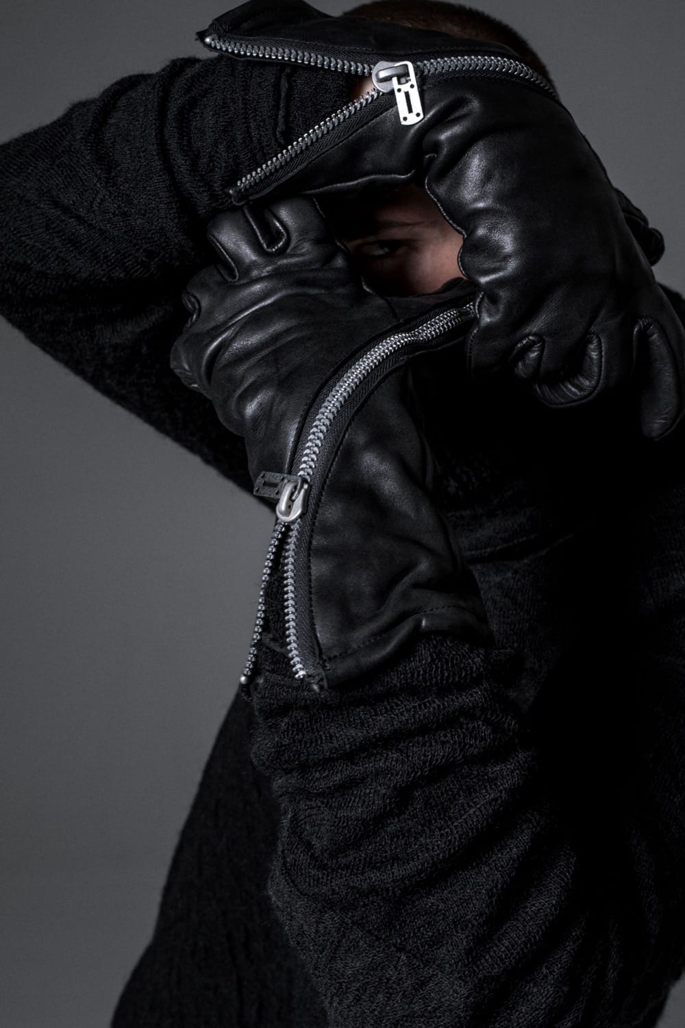 ホースレザー ジップ ロンググローブ