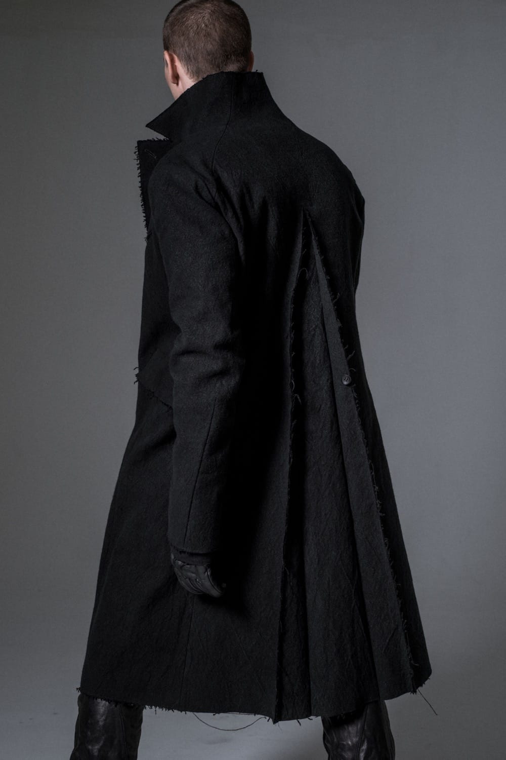 Heavy cotton × linen stretch officer coat