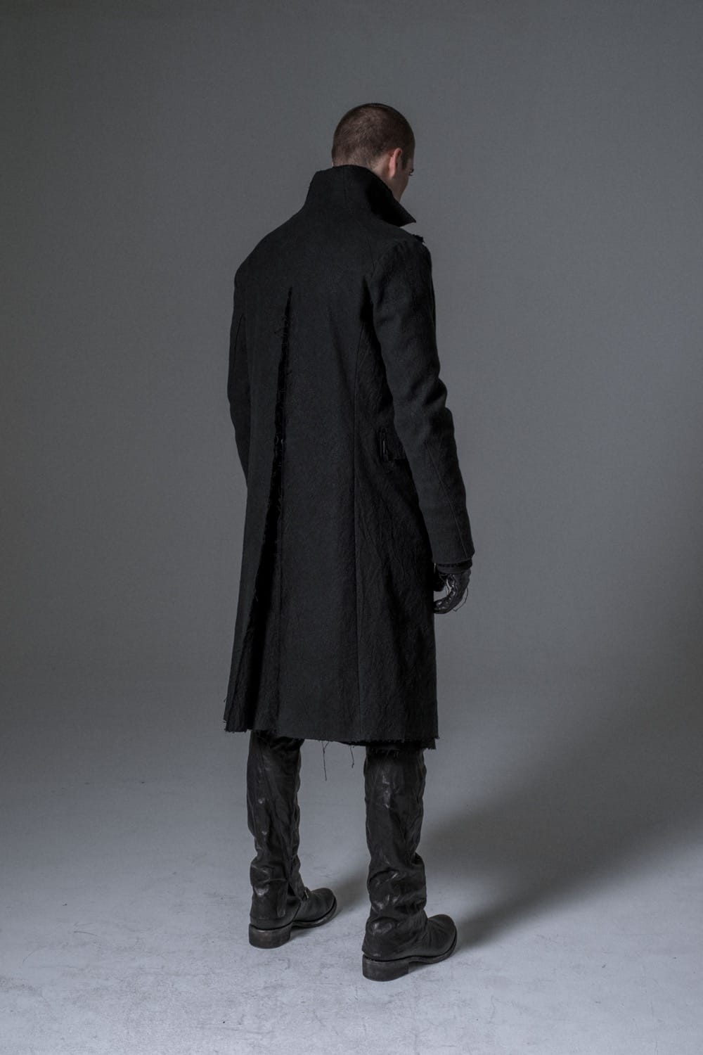 Heavy cotton × linen stretch officer coat