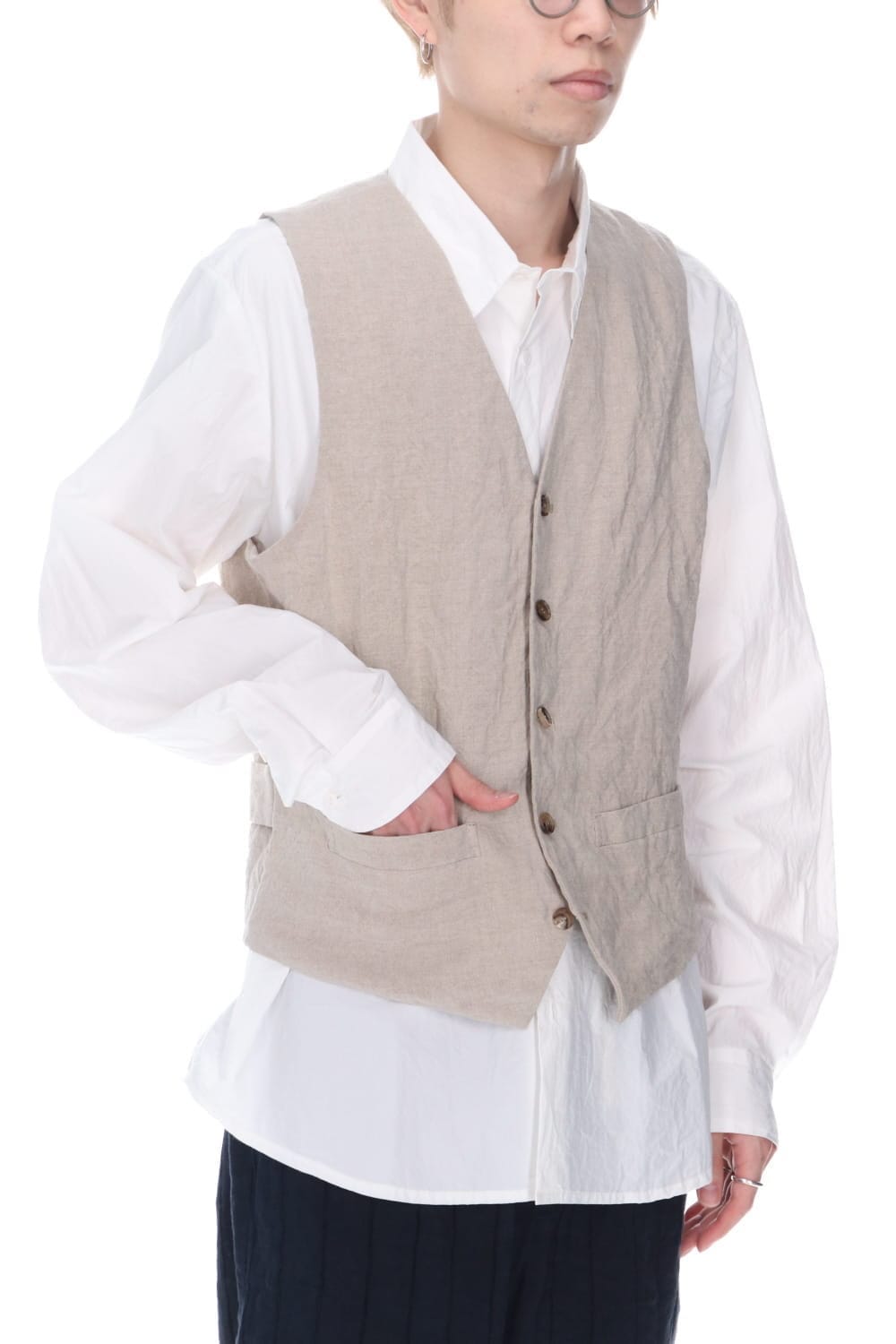 Artist Linen Gilet Natural