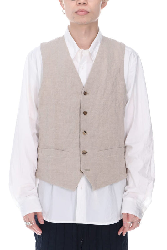 Artist Linen Gilet Natural