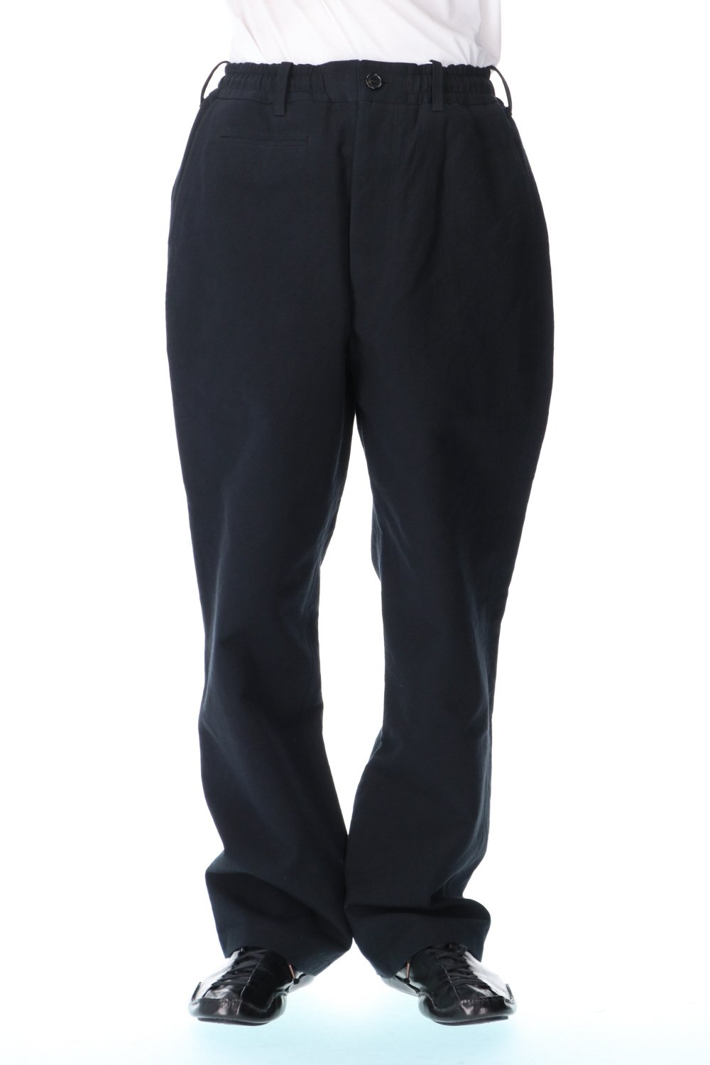 High density Double Cotton  Wide Pants Black