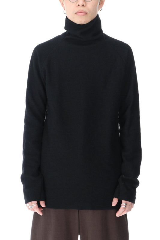 Boucle Bottle Neck Knit Black