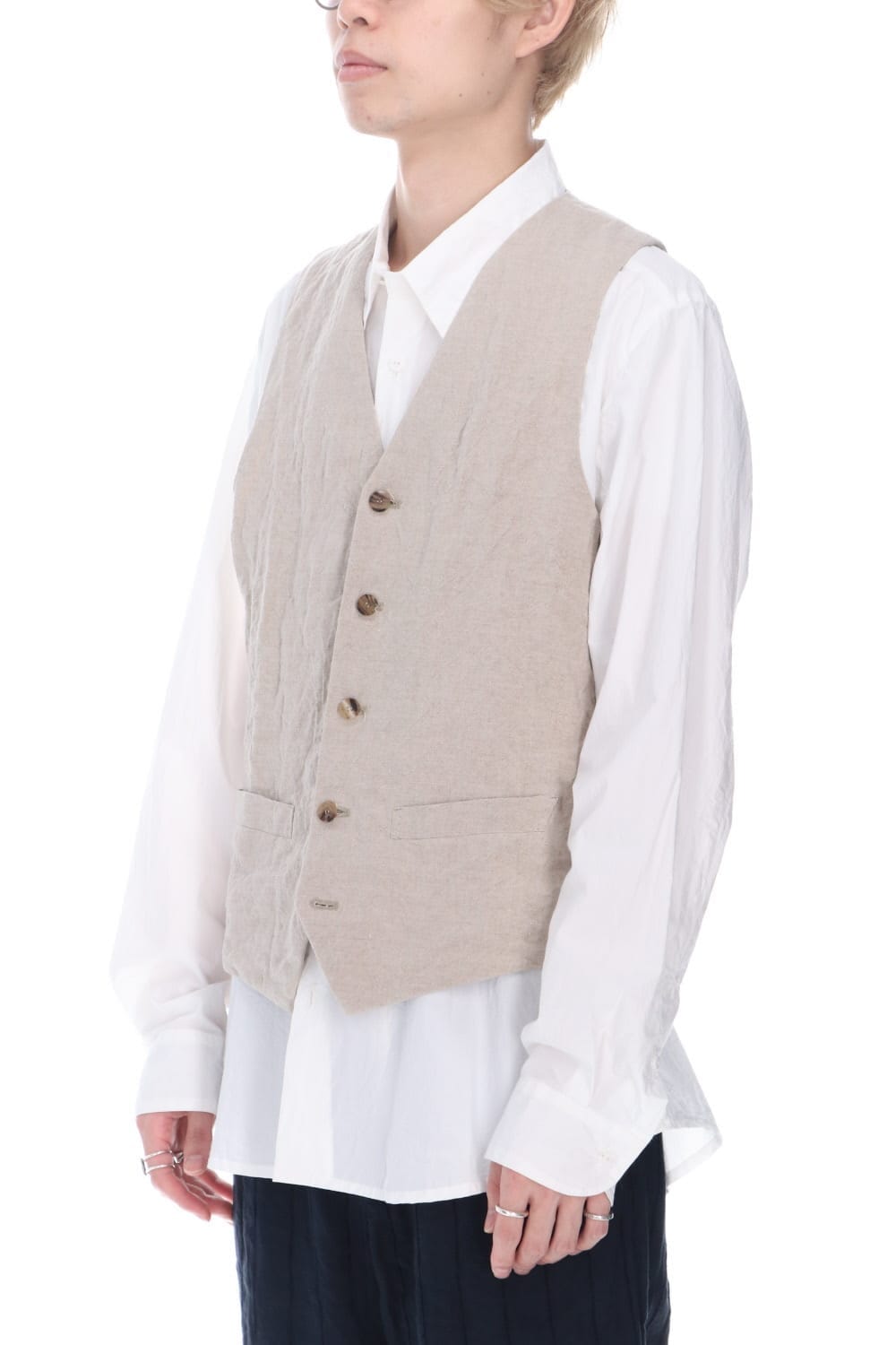 Artist Linen Gilet Natural