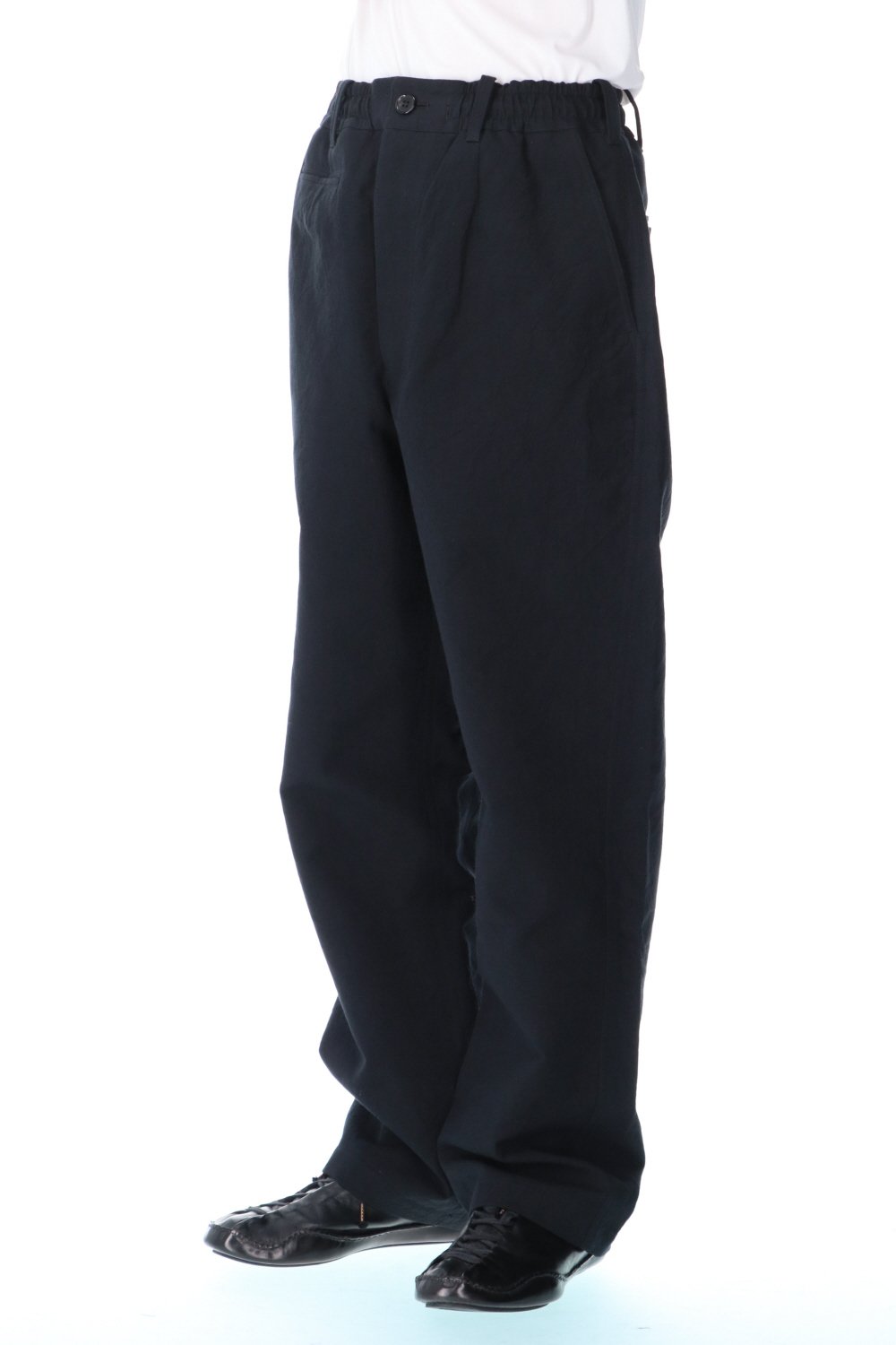 High density Double Cotton  Wide Pants Black