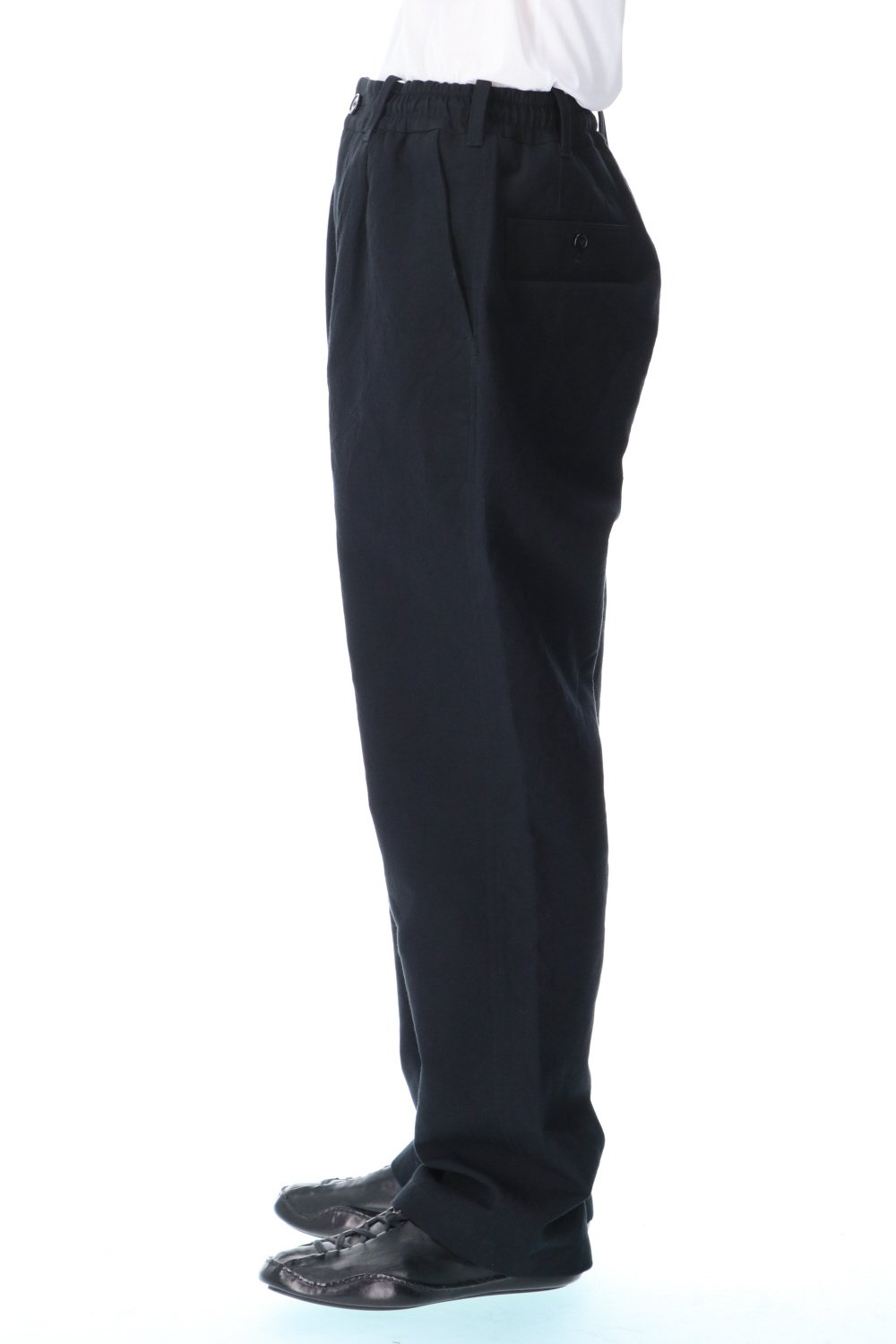 High density Double Cotton  Wide Pants Black