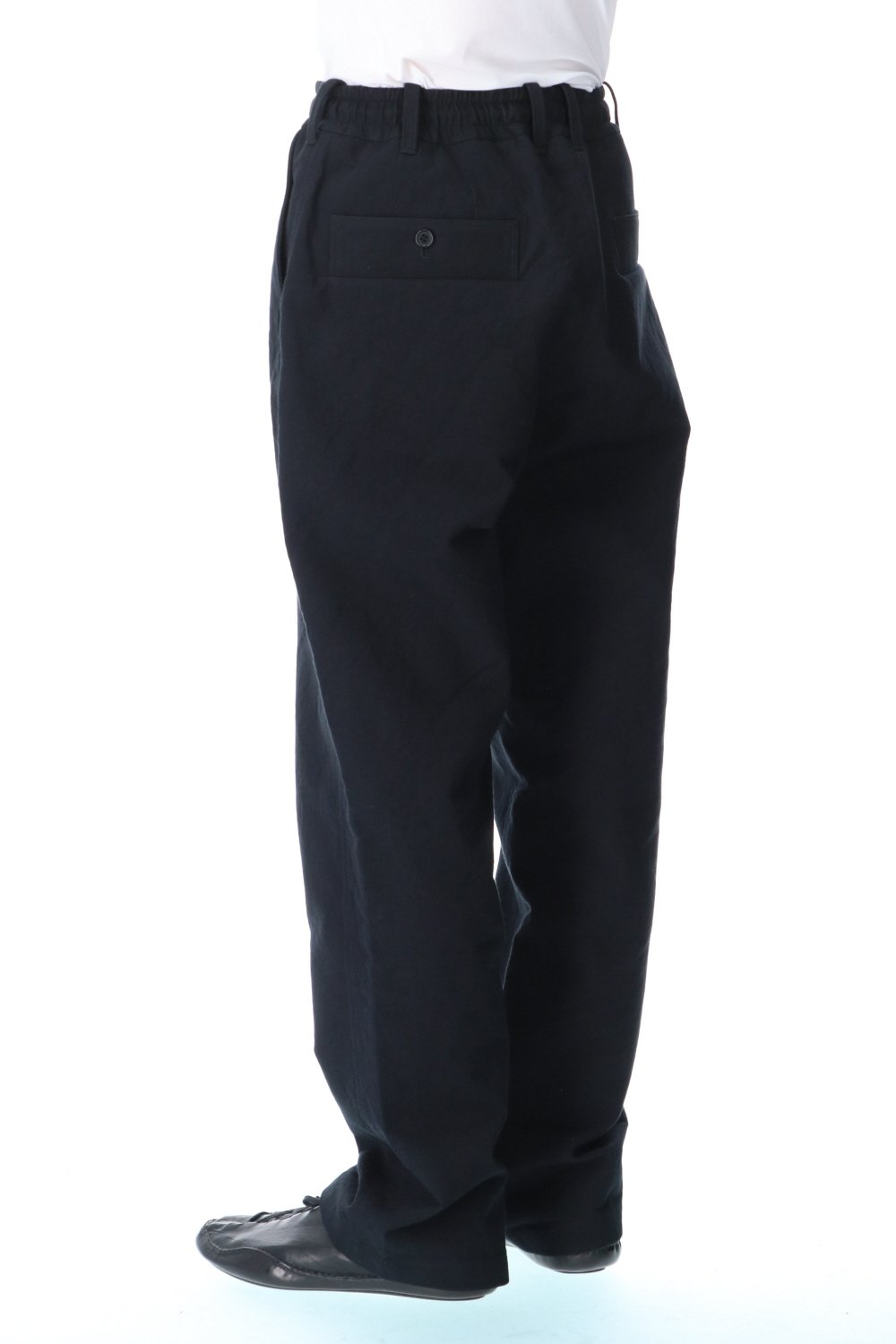 High density Double Cotton  Wide Pants Black