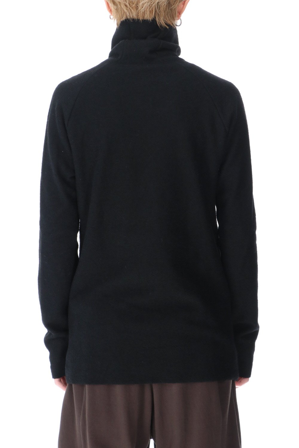 Boucle Bottle Neck Knit Black