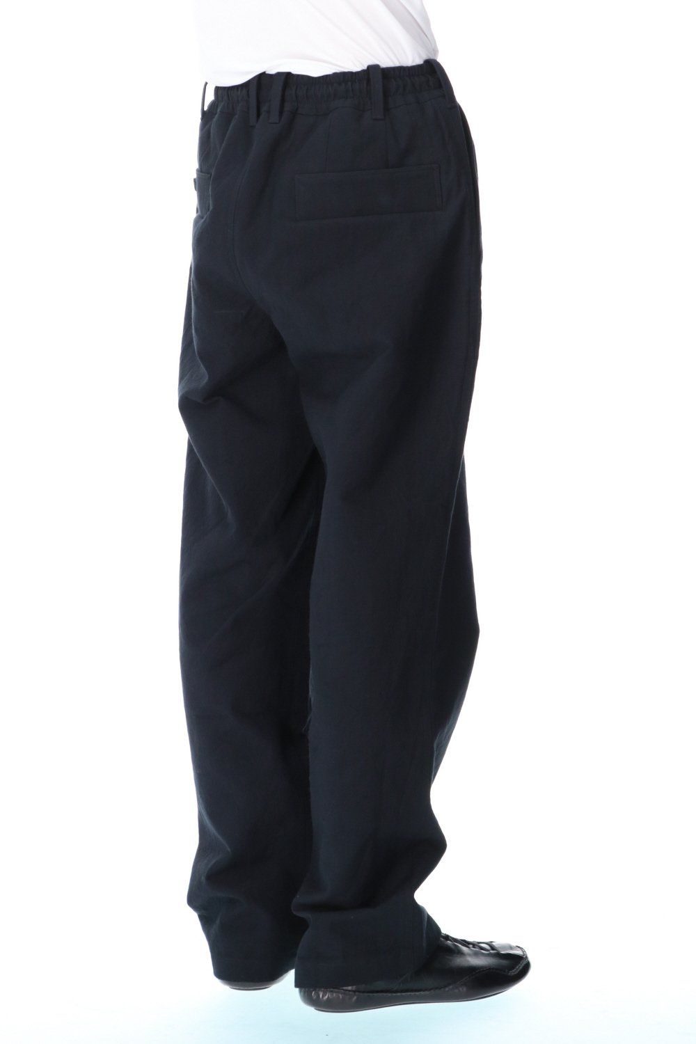 High density Double Cotton  Wide Pants Black
