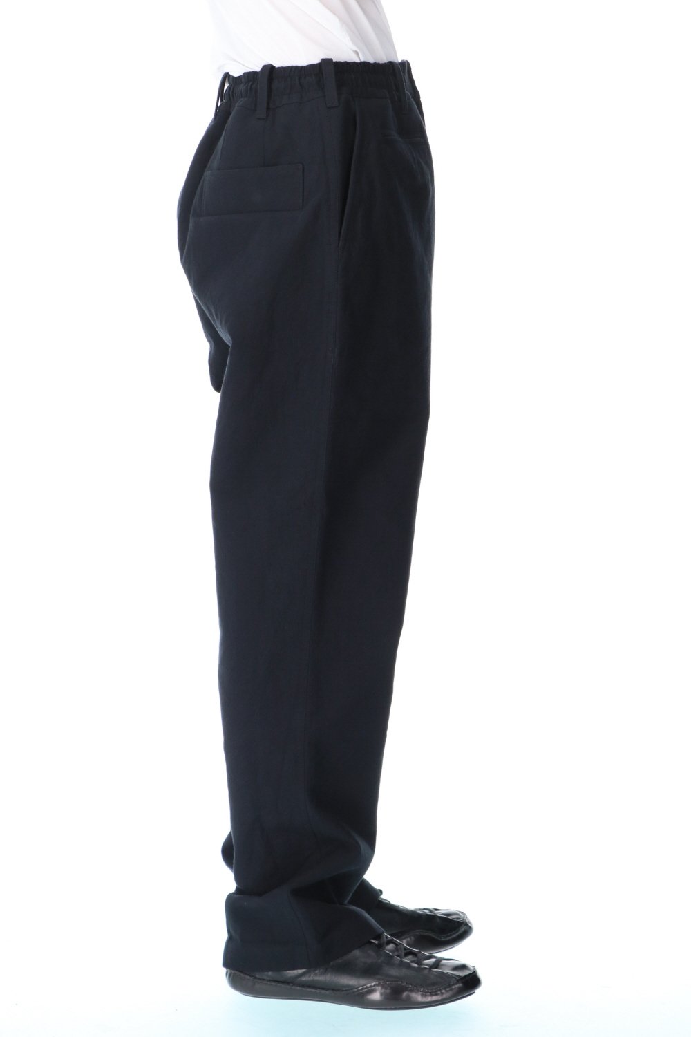 High density Double Cotton  Wide Pants Black