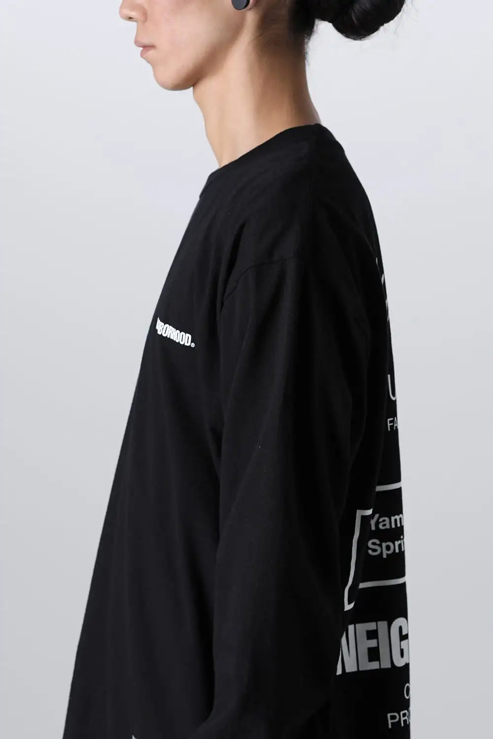 NEIGHBORHOOD x Yohji Yamamoto Print Long Sleeve T-Shirt Black