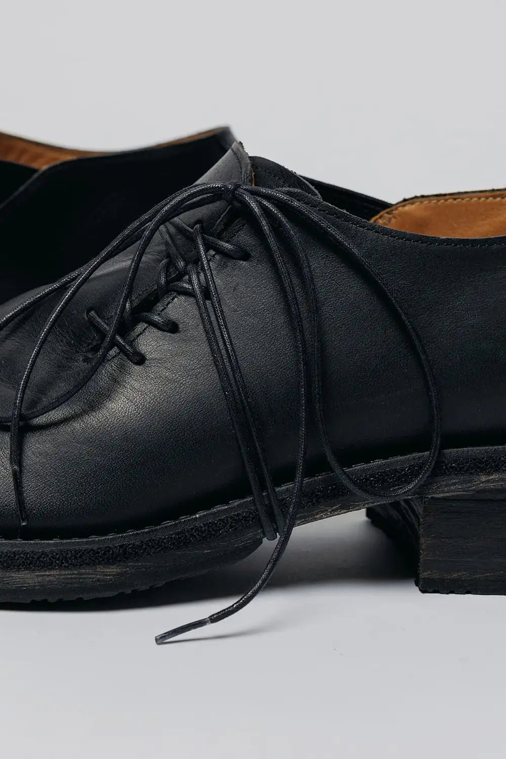 Diagonal Lace-up Derby Shoes  Black