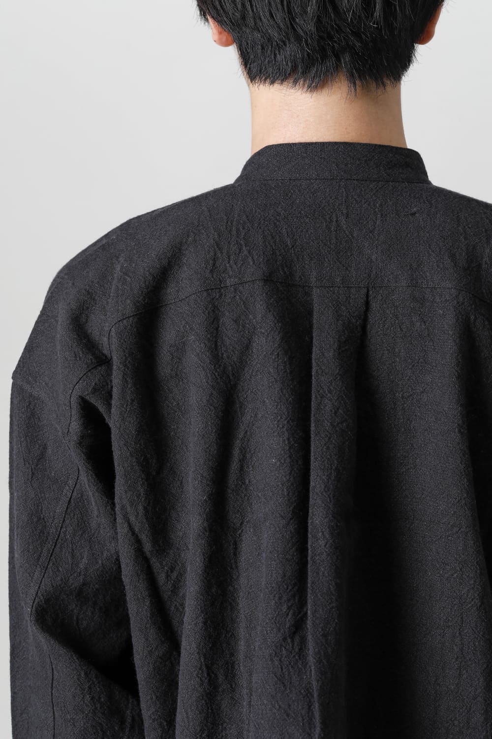 STAND COLLAR SHIRT Boiled Cloth  Black