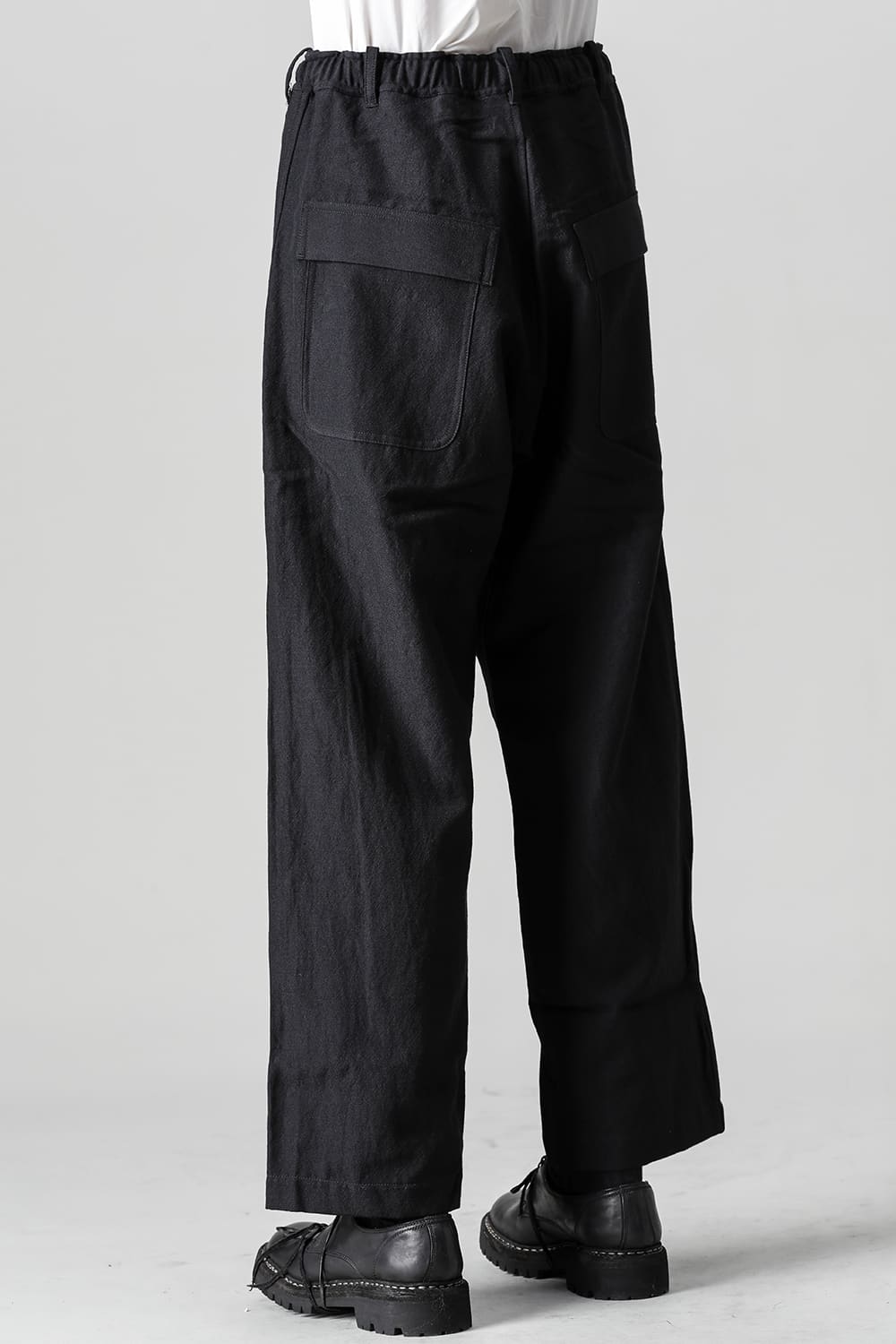 CHINO TROUSERS Wool Flax Twill Black