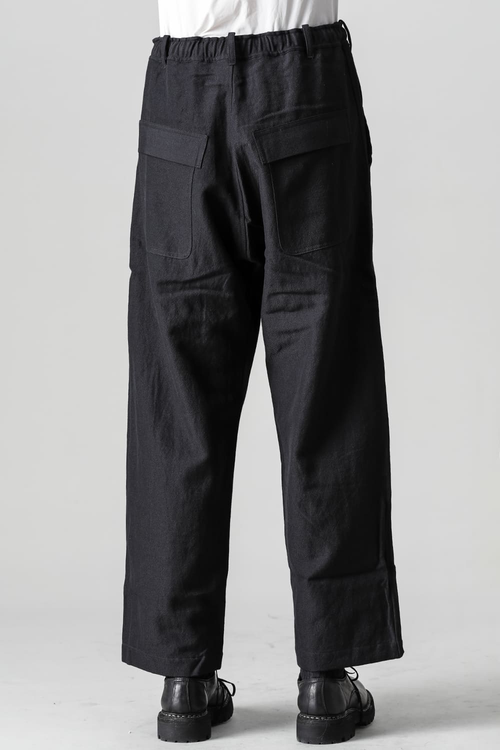 CHINO TROUSERS Wool Flax Twill Black