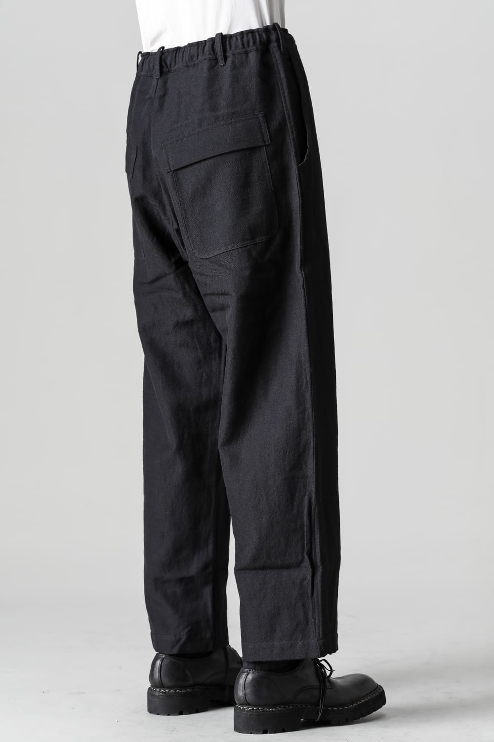 CHINO TROUSERS Wool Flax Twill Black