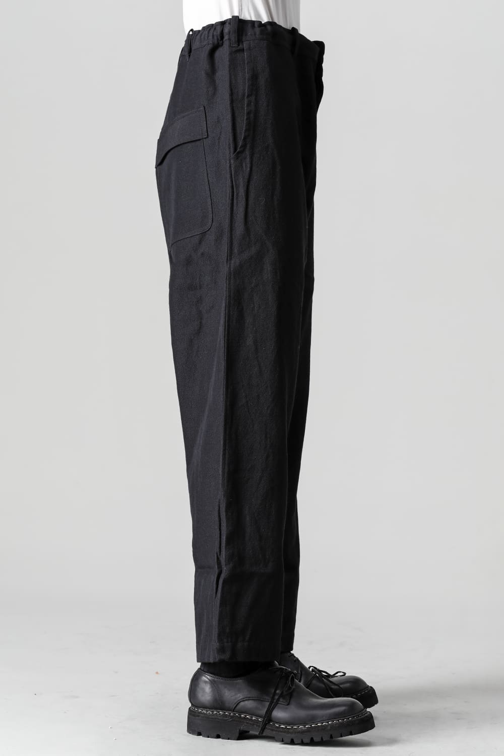 CHINO TROUSERS Wool Flax Twill Black