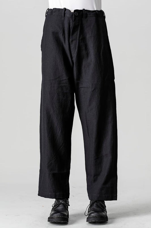 CHINO TROUSERS Wool Flax Twill Black