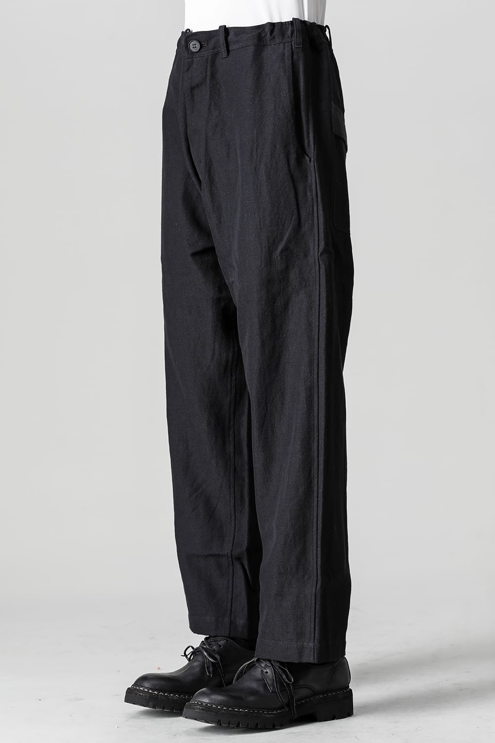 CHINO TROUSERS Wool Flax Twill Black