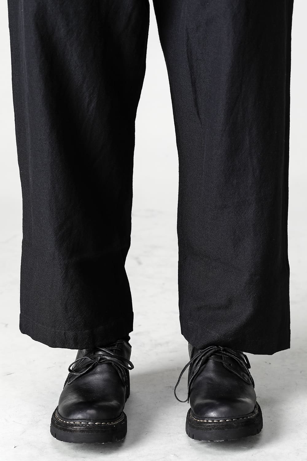 CHINO TROUSERS Wool Flax Twill Black