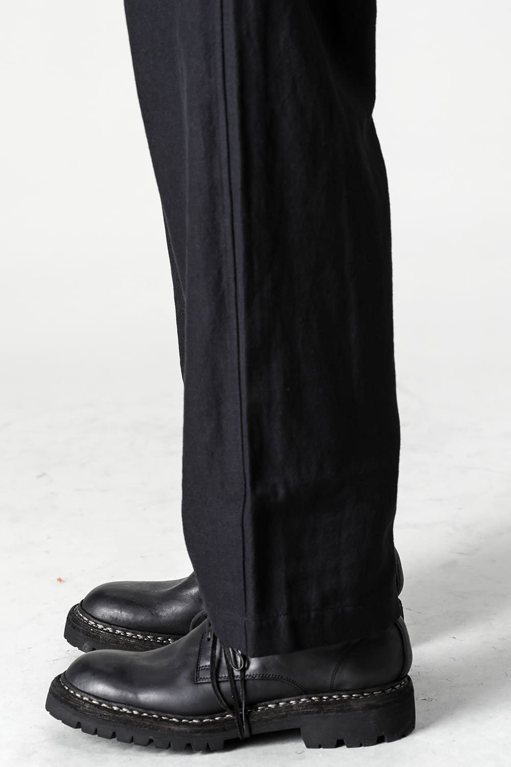 CHINO TROUSERS Wool Flax Twill Black