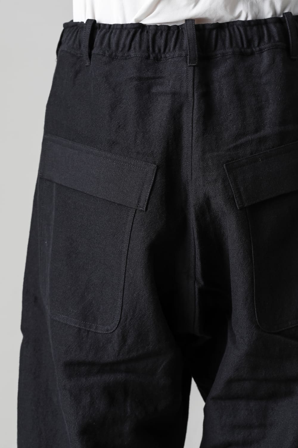 CHINO TROUSERS Wool Flax Twill Black