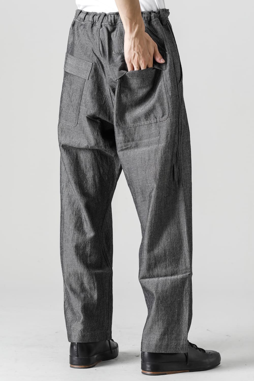 CHINO TROUSERS Wool Flax Twill Grey