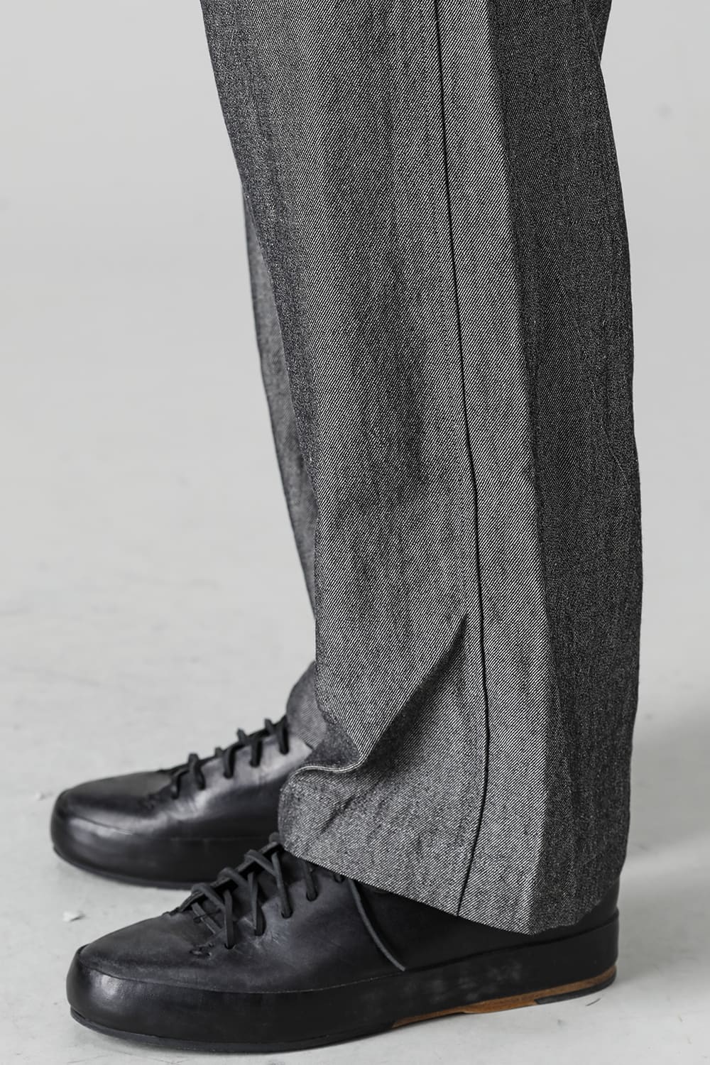 CHINO TROUSERS Wool Flax Twill Grey