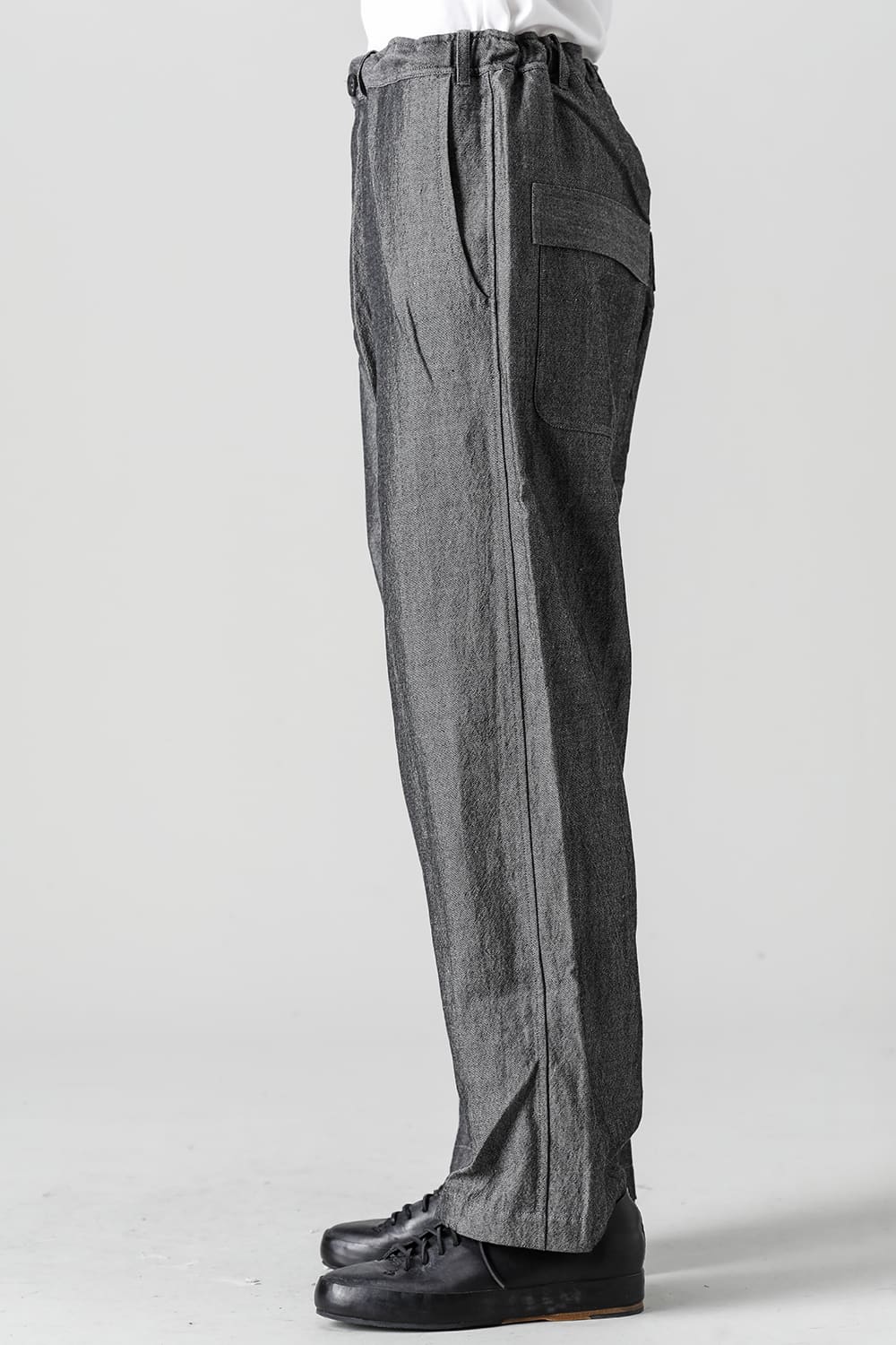 CHINO TROUSERS Wool Flax Twill Grey