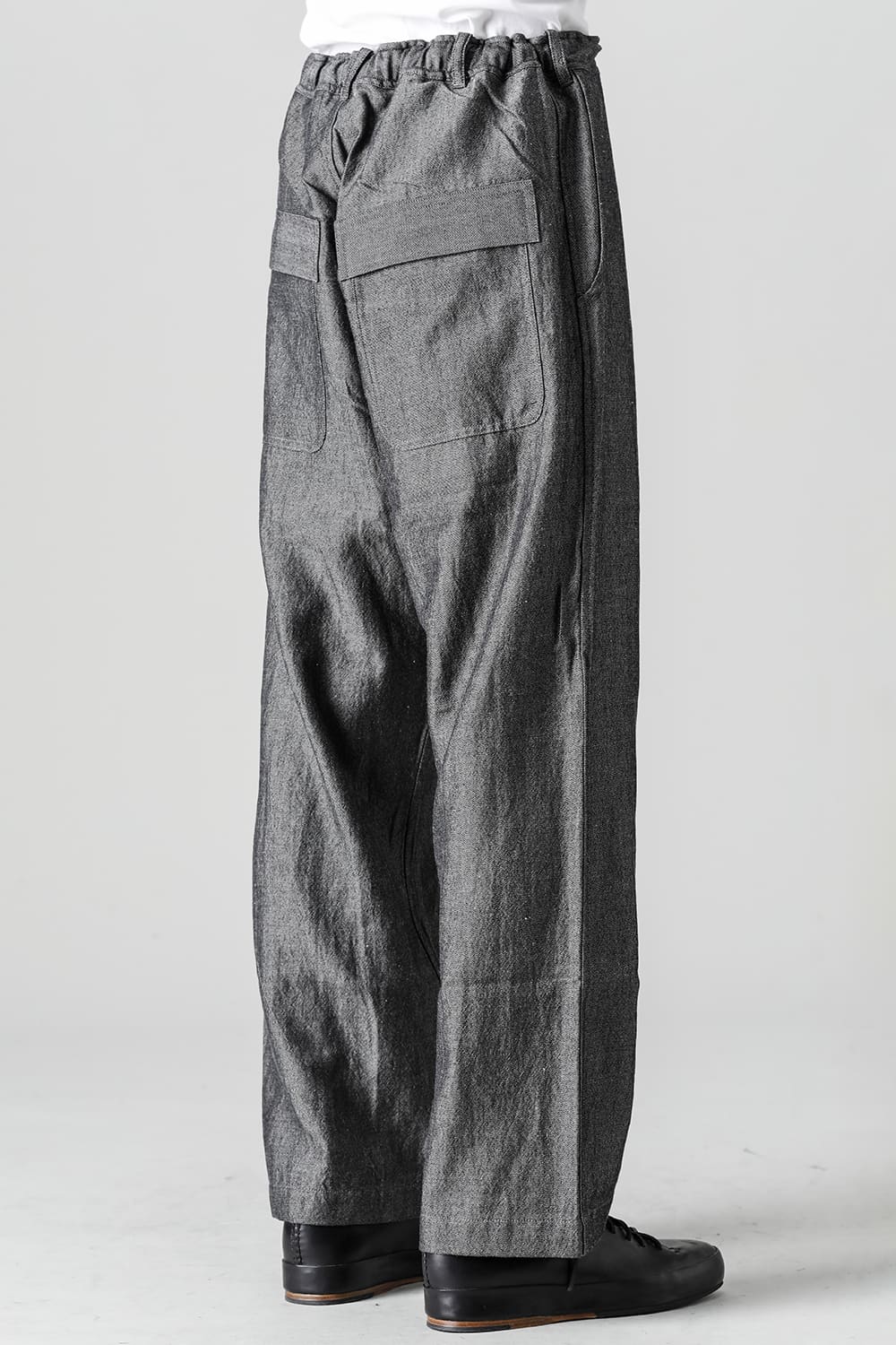 CHINO TROUSERS Wool Flax Twill Grey