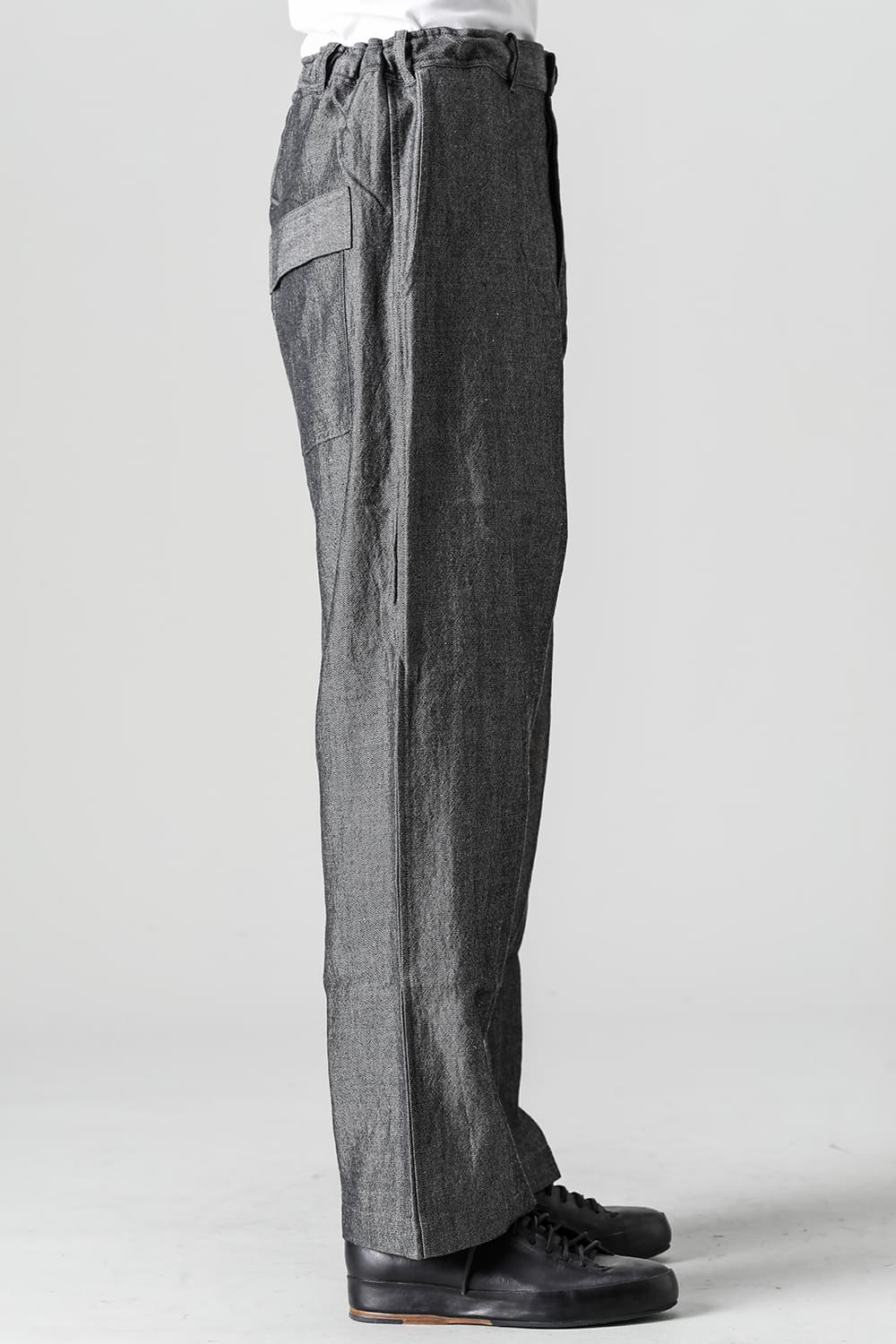 CHINO TROUSERS Wool Flax Twill Grey