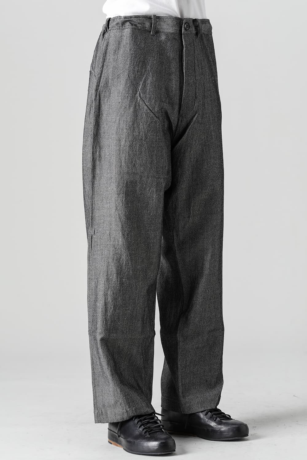 CHINO TROUSERS Wool Flax Twill Grey