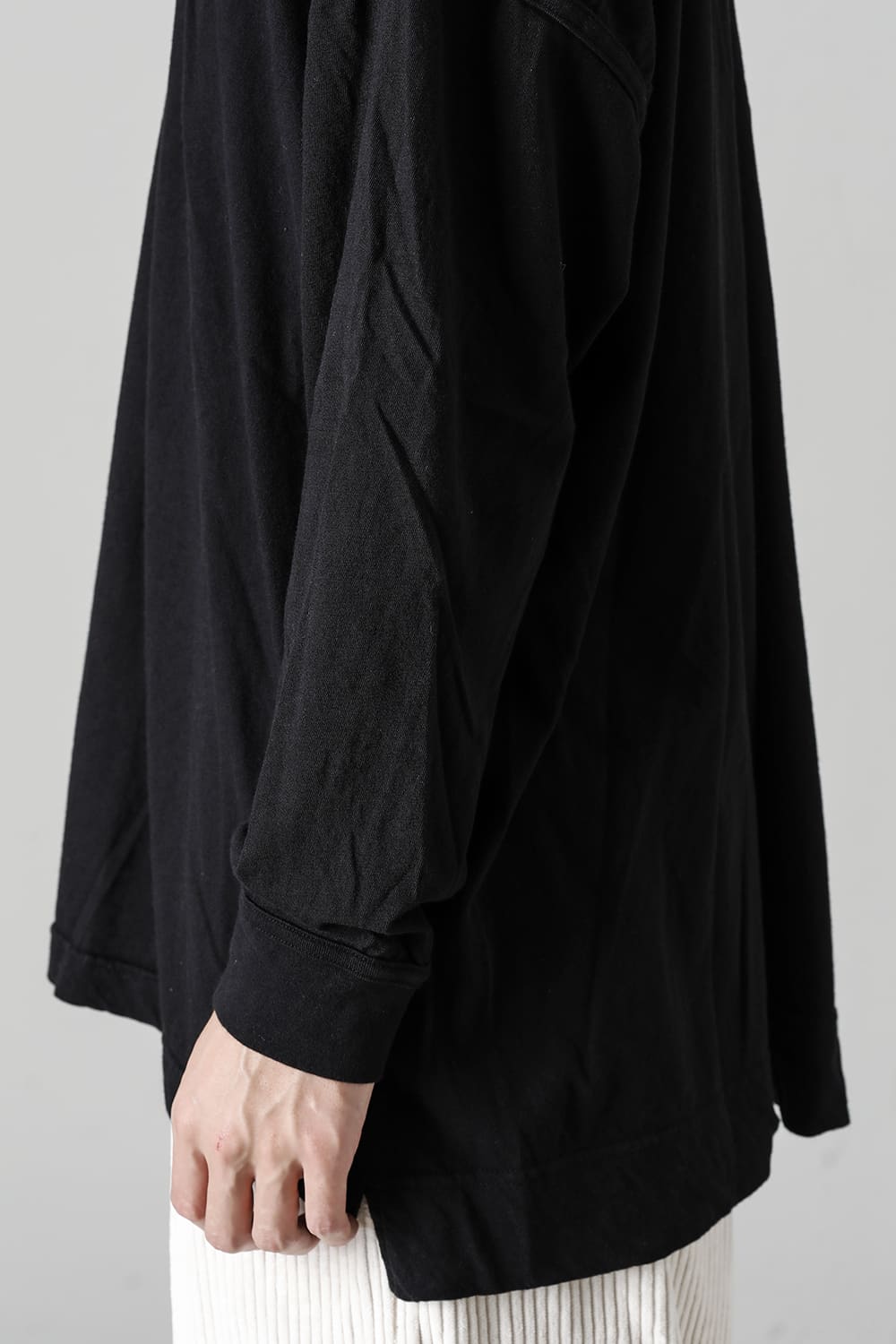 コットンウールジャージーロングスリーブ Tシャツ ブラック