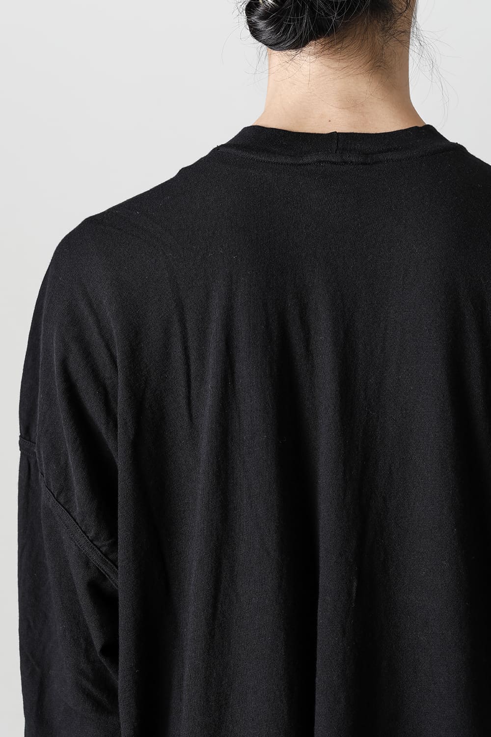 コットンウールジャージーロングスリーブ Tシャツ ブラック