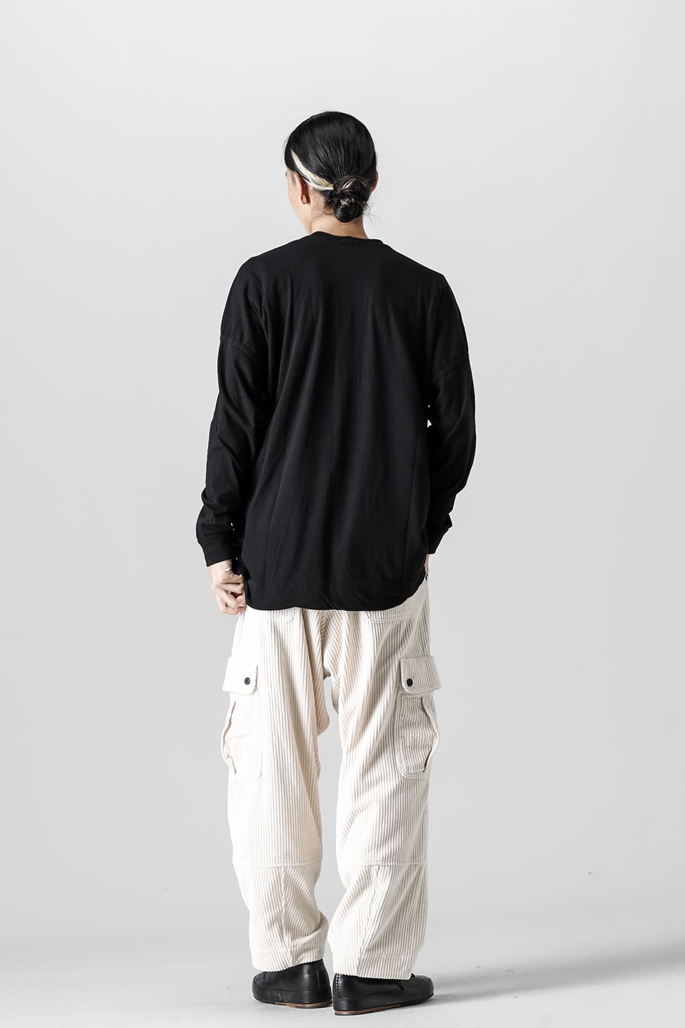 コットンウールジャージーロングスリーブ Tシャツ ブラック