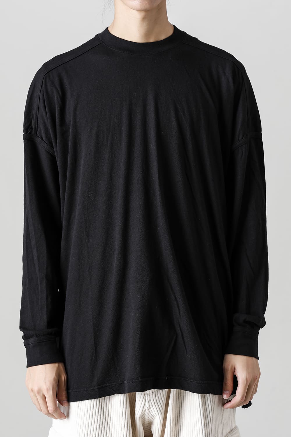 コットンウールジャージーロングスリーブ Tシャツ ブラック