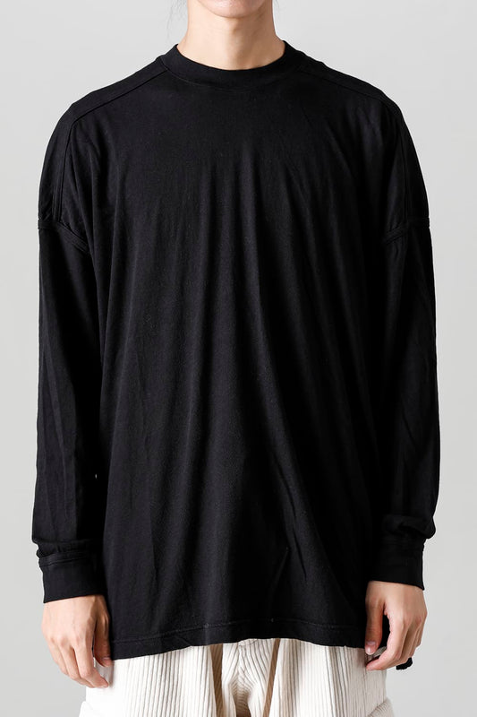 コットンウールジャージーロングスリーブ Tシャツ ブラック