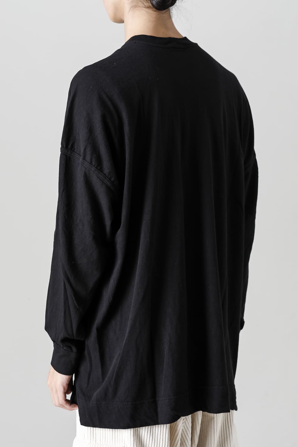 コットンウールジャージーロングスリーブ Tシャツ ブラック
