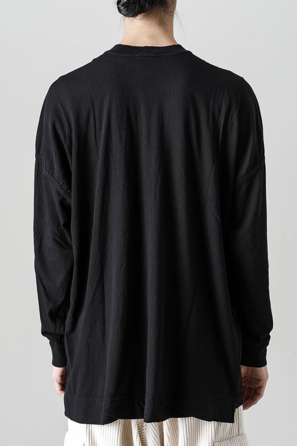 コットンウールジャージーロングスリーブ Tシャツ ブラック