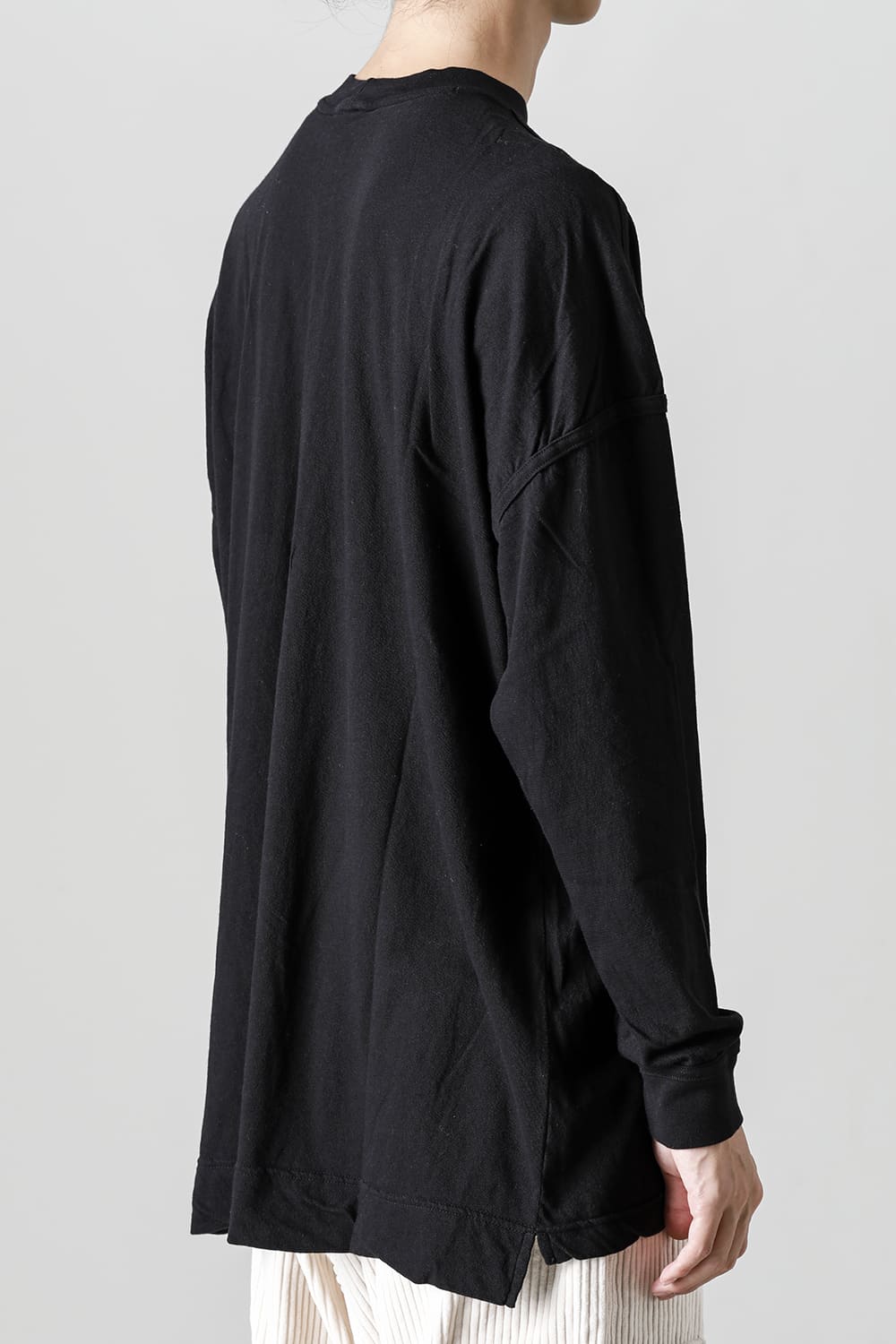 コットンウールジャージーロングスリーブ Tシャツ ブラック